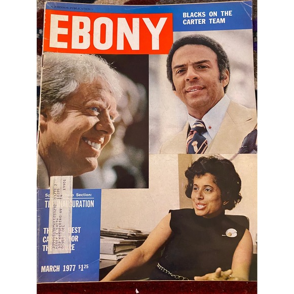 March 1977 Ebony MagazIne  with Featured Cover, “Blacks On The Carter Team. - Picture 1 of 13